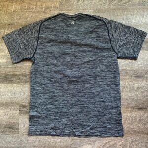 Lululemon Metal Vent Tech Short Sleeve Shirt L Athletic Heathered Navy Blue Mesh